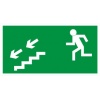 Znak Kierunek ewakuacji schodami w lewo w dół